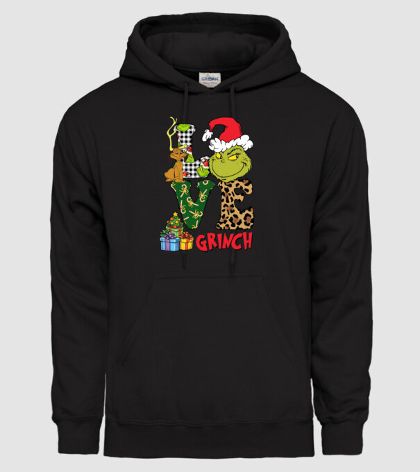 Love Grinch model negru pe tricou