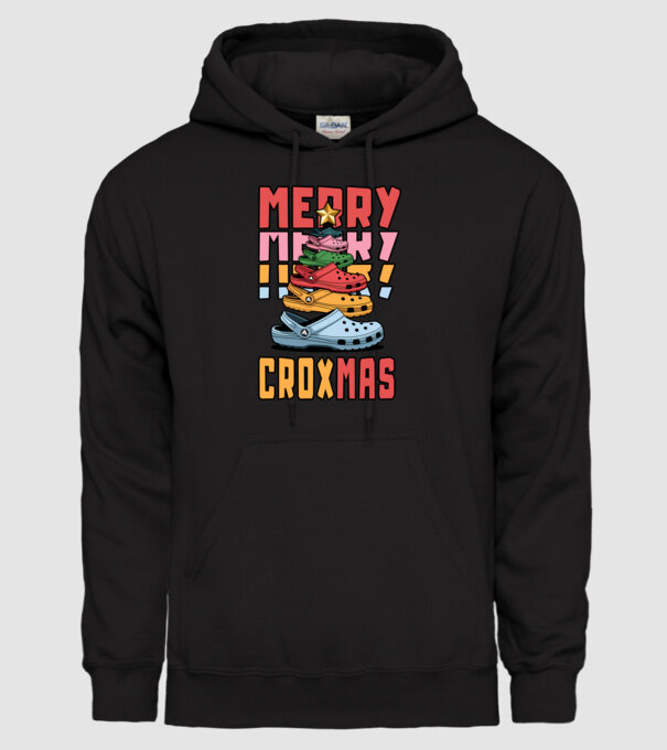 Merry Croxmas model negru pe tricou