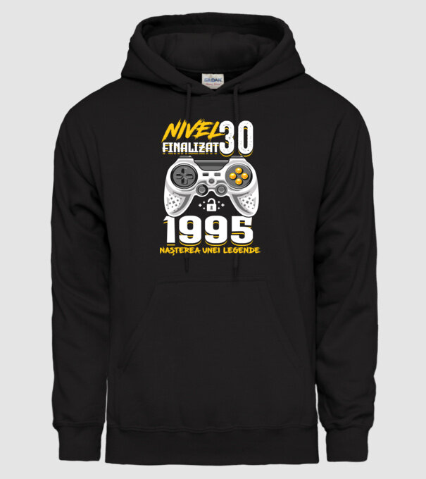Nivel Finalizat 30 1995 model negru pe tricou