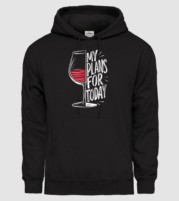 Wine Plans For Today Negru model negru pe tricou