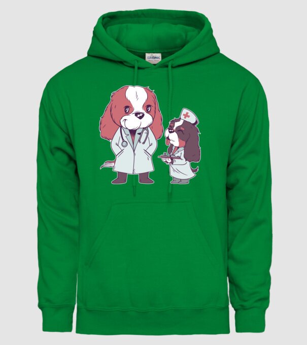 Veterinar câini model verde pe tricou