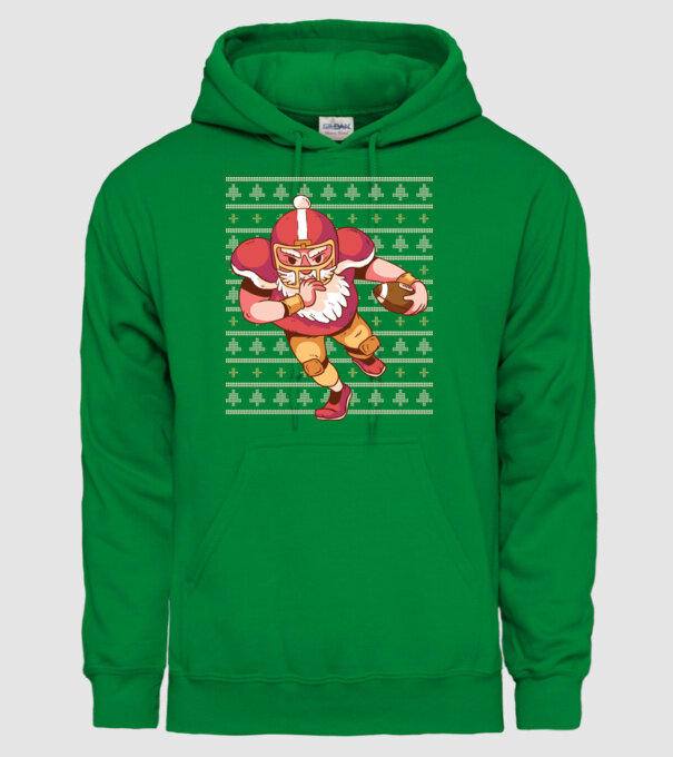 Fotbal american Moș Crăciun Touchdown Touchdown tricou Pulover urât cu model model verde pe tricou