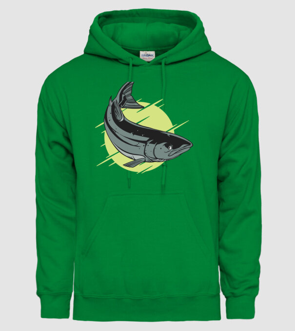 Atlantic Salmon - Somon de Marea Baltică model verde pe tricou