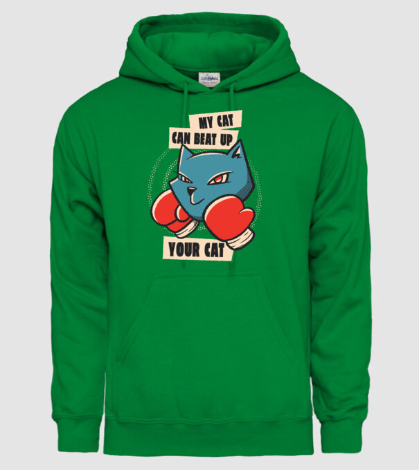 Pisicuța mea bate pisicuța ta model verde pe tricou