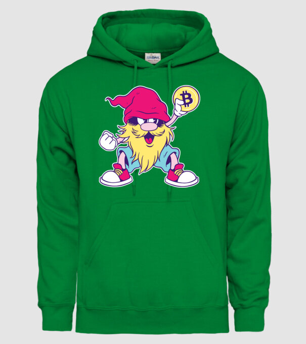 Pitic Bitcoin model verde pe tricou