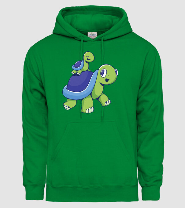 Familie țestoase drăguțe model verde pe tricou