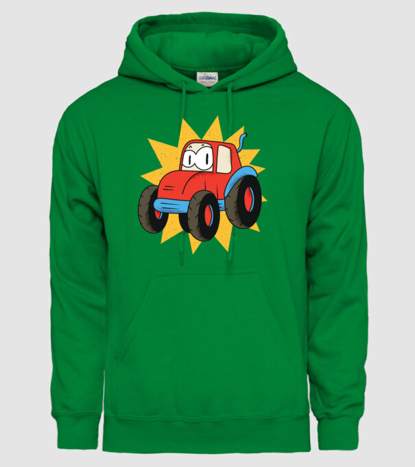 Tractor drăguț pentru copii model verde pe tricou