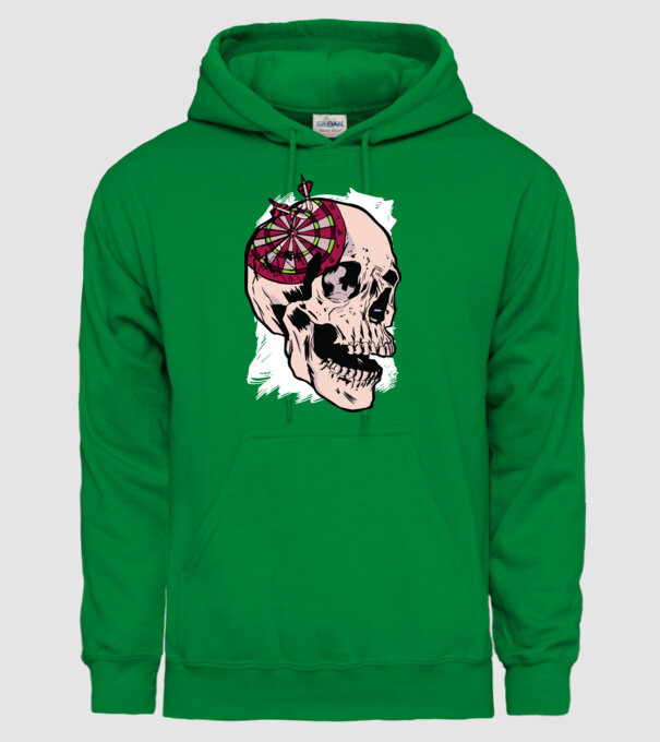 Craniu Darts model verde pe tricou