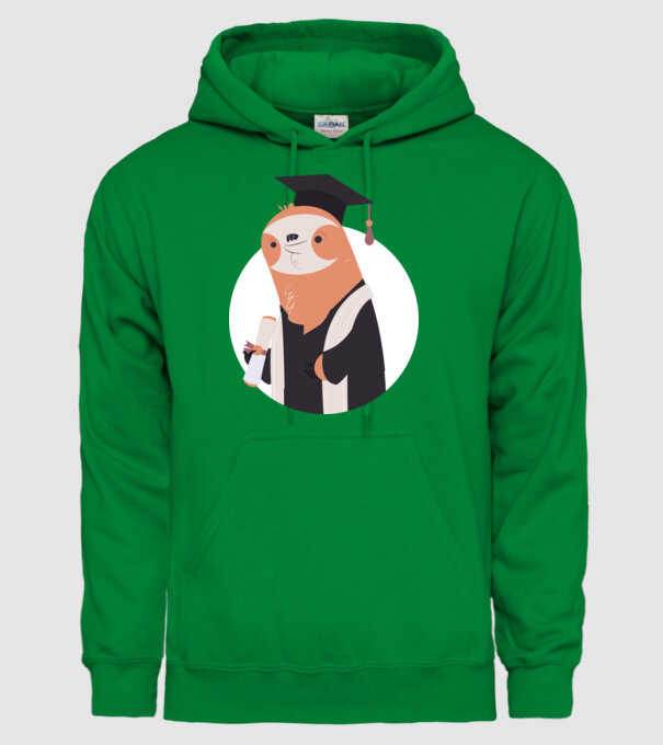 Leneș cu diplomă pentru absolvire model verde pe tricou