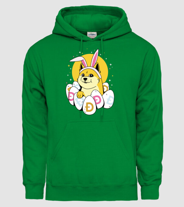 Dogecoin Paște model verde pe tricou