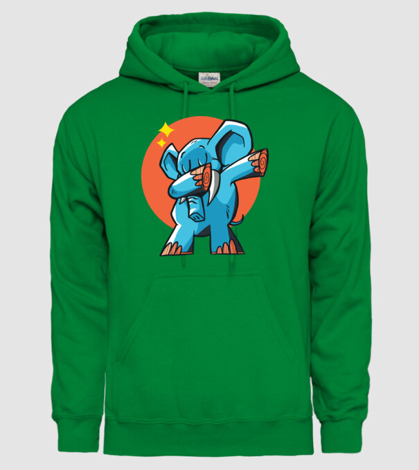 Elefant DAB model verde pe tricou