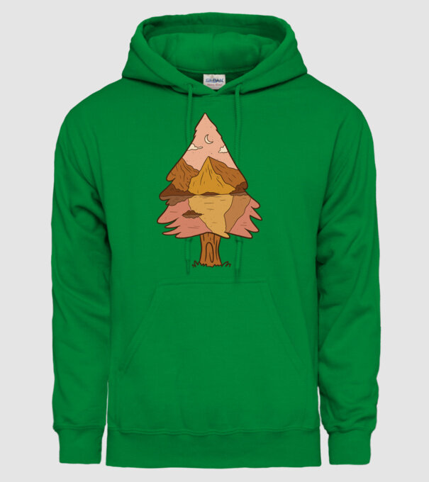 Brad Natură model verde pe tricou