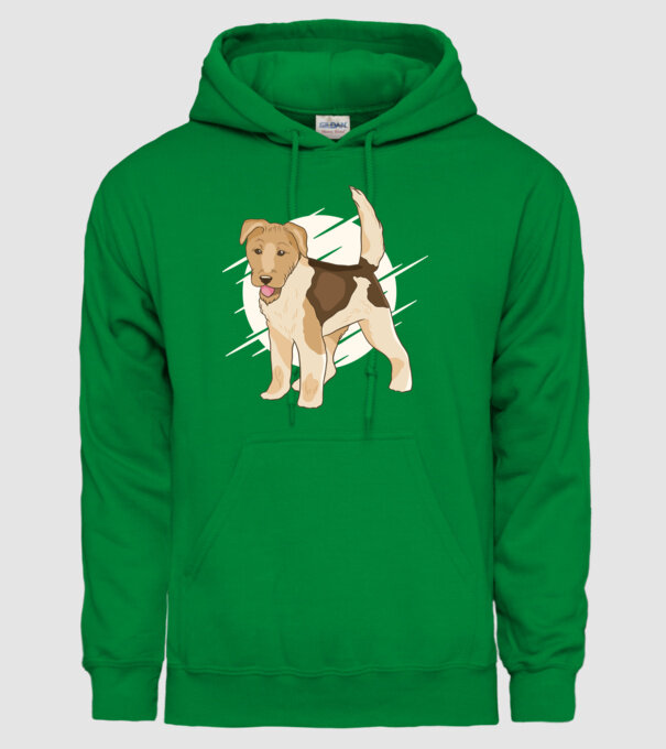 Fox Terrier model verde pe tricou