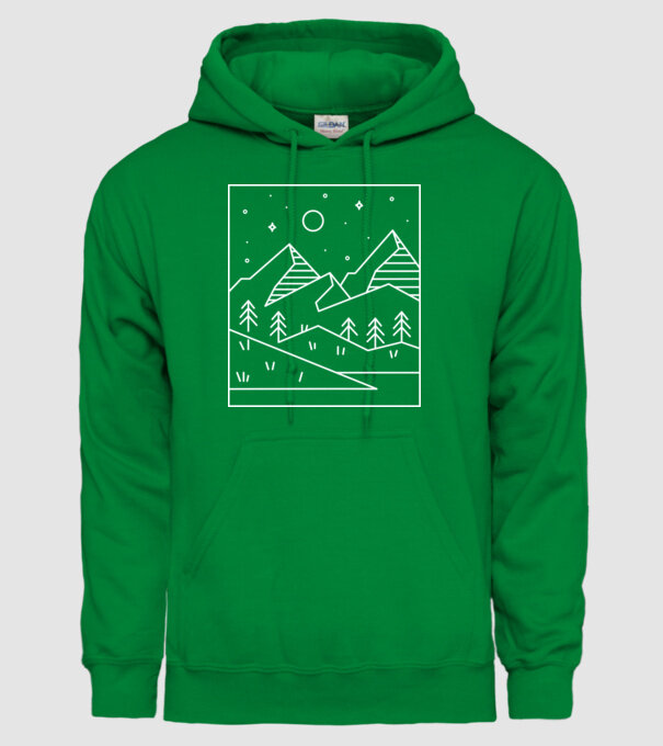 Peisaj geometric model verde pe tricou