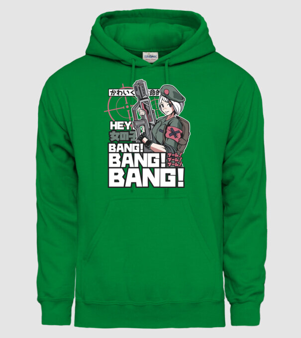 Fată Anime Gerilla model verde pe tricou