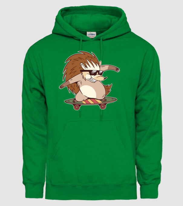 Arici Skateboarder model verde pe tricou
