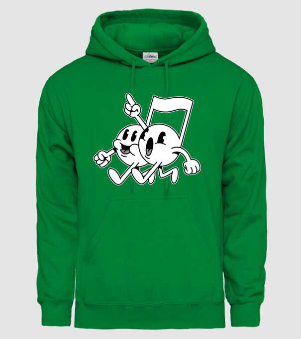 Note muzicale model verde pe tricou