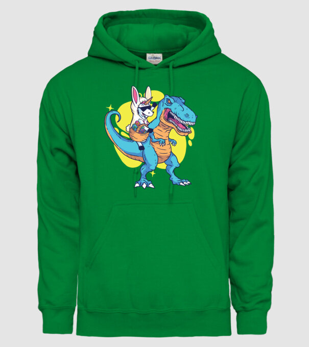 Dinozaur de Paște model verde pe tricou