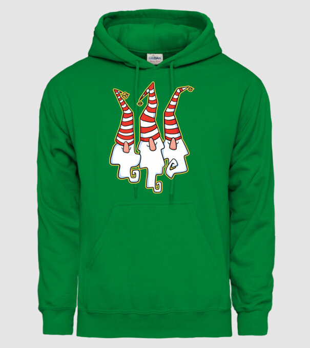 Elfi de Crăciun model verde pe tricou