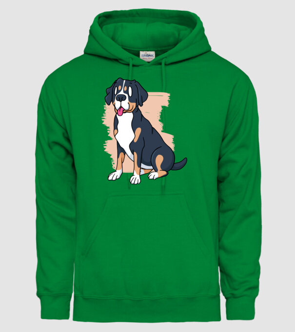 Câine model verde pe tricou