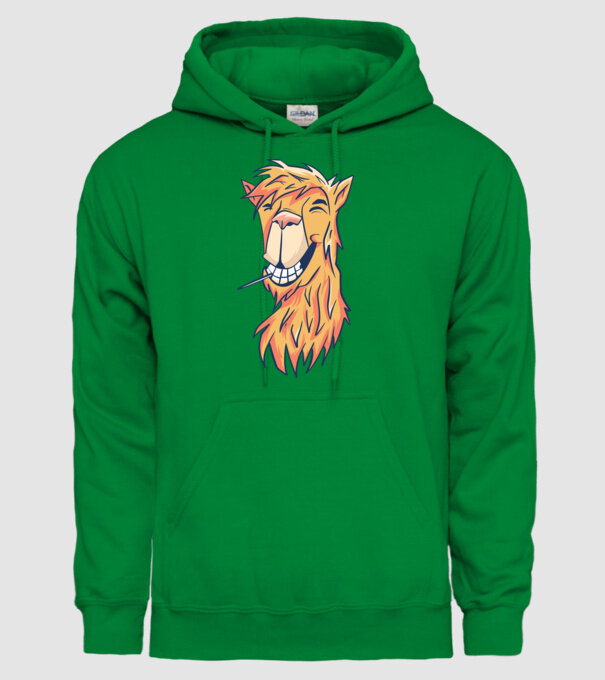 Cap de Lama model verde pe tricou