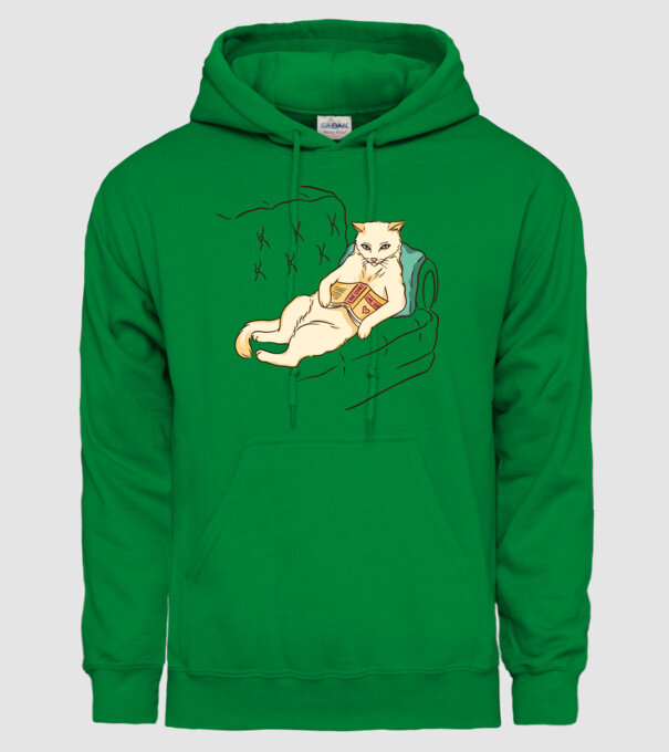 Odihnă Pisică model verde pe tricou