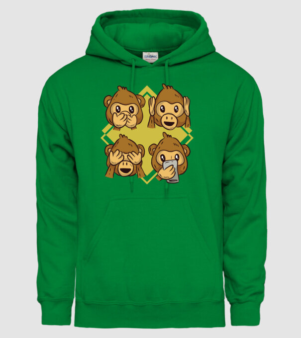 Icoane maimuță model verde pe tricou