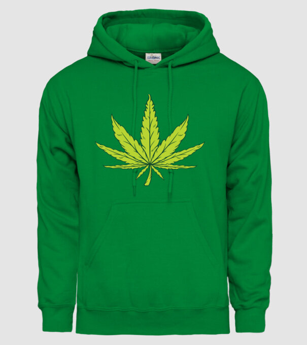 Frunză de marijuana model verde pe tricou