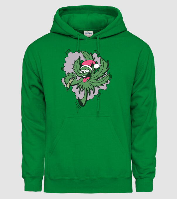 Marijuana Santa model verde pe tricou