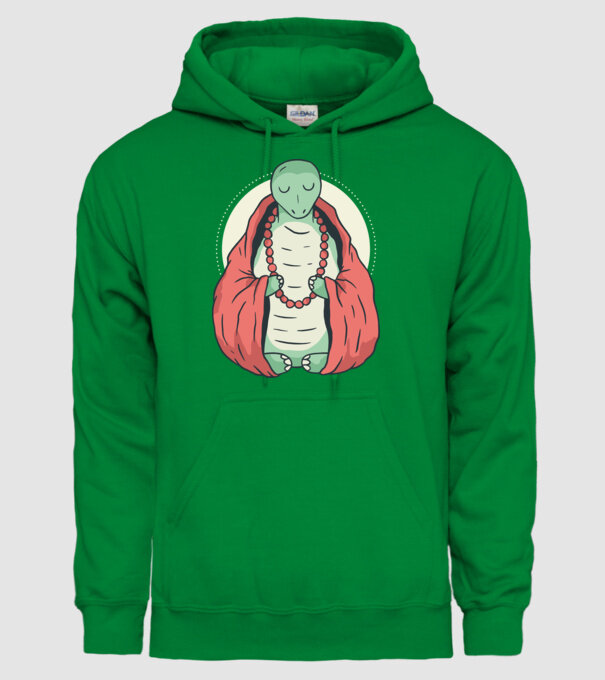 Broasca țestoasă care meditează model verde pe tricou