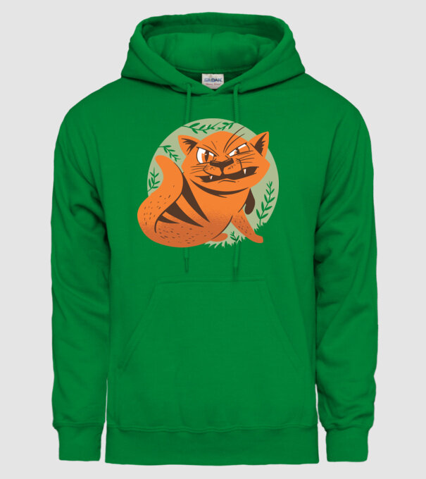 Pisică Supărată model verde pe tricou