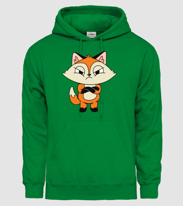 Vulpe furioasă model verde pe tricou