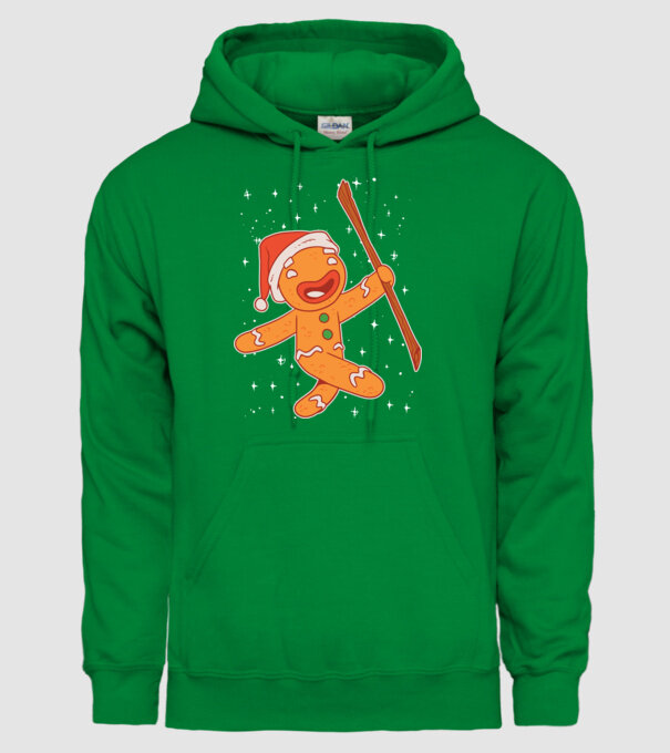 Turtă dulce Moș Crăciun tricou model verde pe tricou