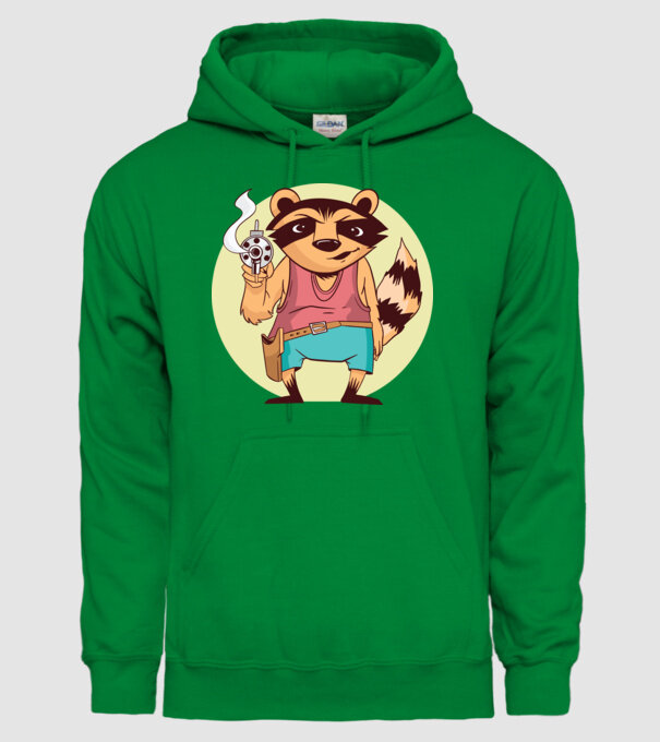 Raton cu armă model verde pe tricou