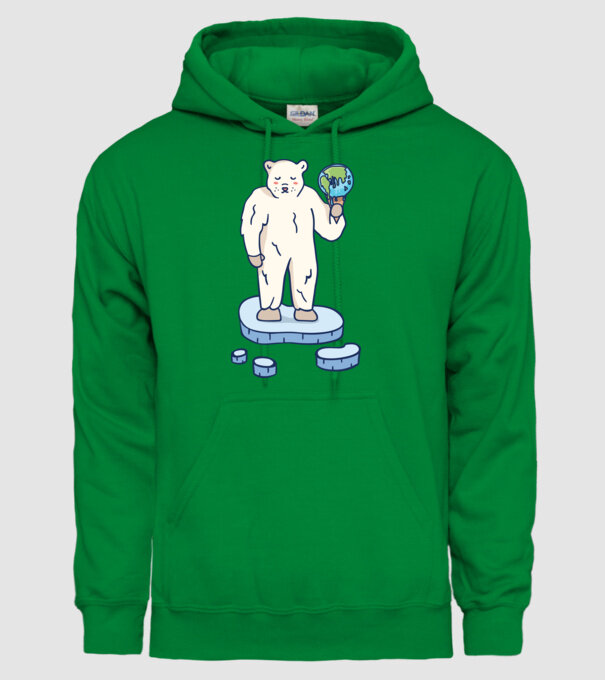 Topirea gheții cu urs polar model verde pe tricou
