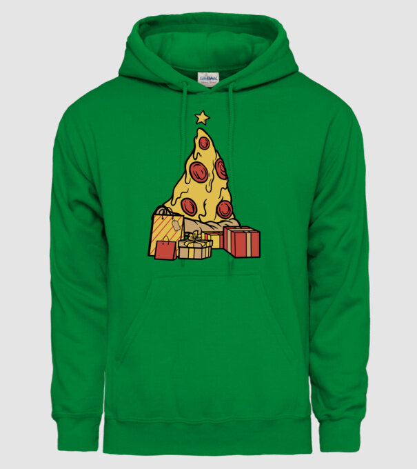 Pizza pom de Crăciun model verde pe tricou