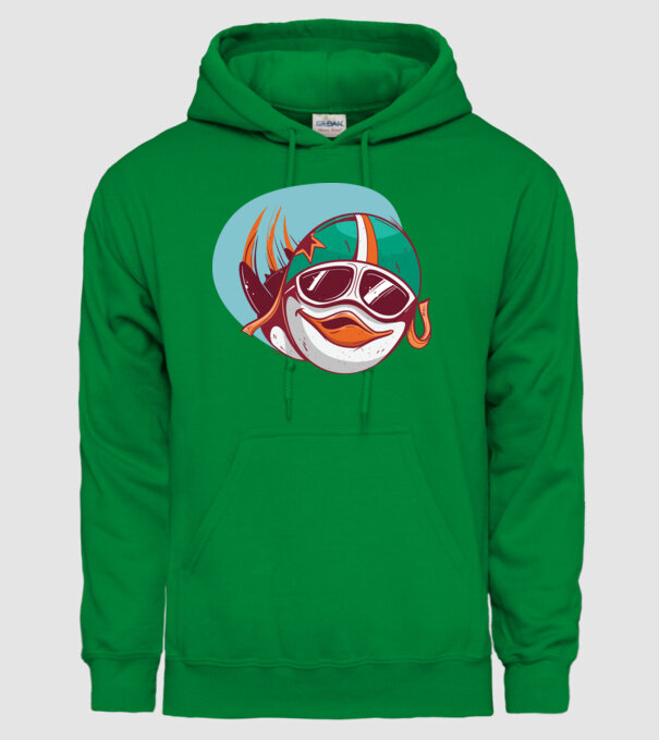 Pinguin Zburător model verde pe tricou