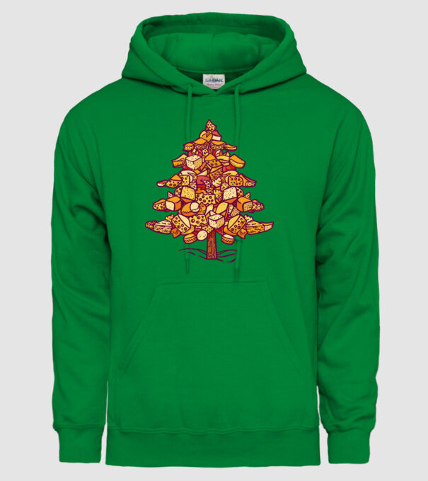 Pom de Crăciun cu Brânză model verde pe tricou