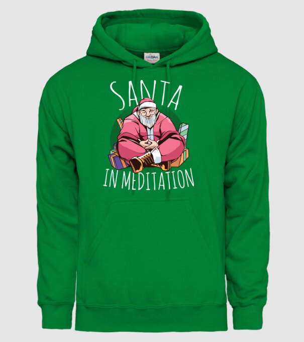 Santa Meditație model verde pe tricou