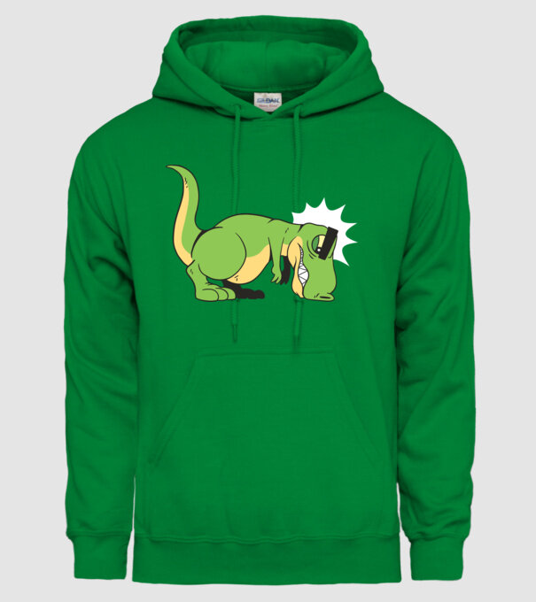 T-rex Push-up model verde pe tricou