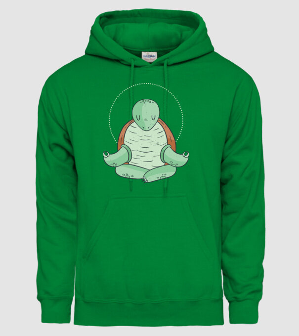 Broască țestoasă Yoga model verde pe tricou