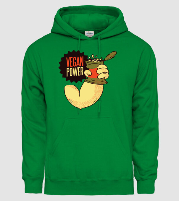 Putere vegan model verde pe tricou