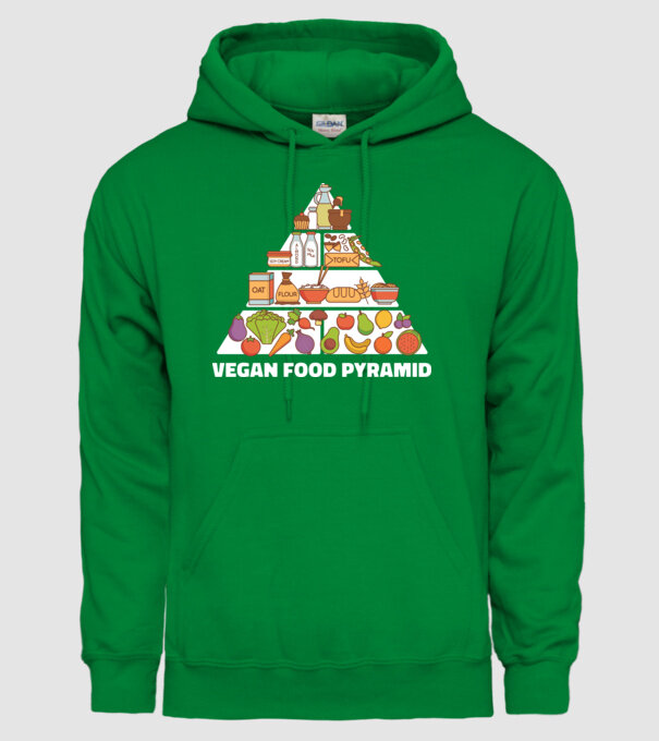 Piramidă vegan model verde pe tricou