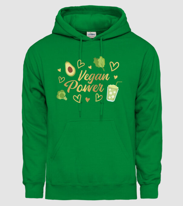 Vegan Power tricou vegan model verde pe tricou