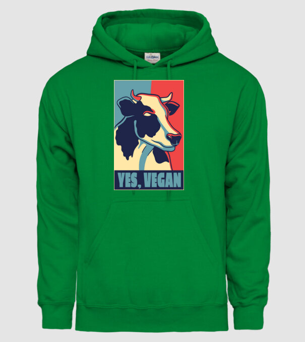 Yes, Vegan model verde pe tricou