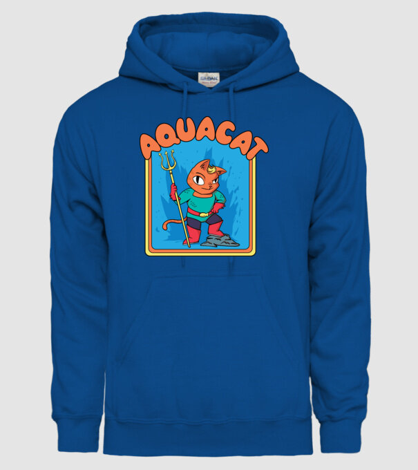 Aquacat model albastru regal pe tricou