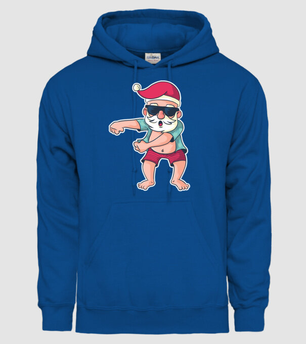 Moș Crăciun dans Floss DAB model albastru regal pe tricou