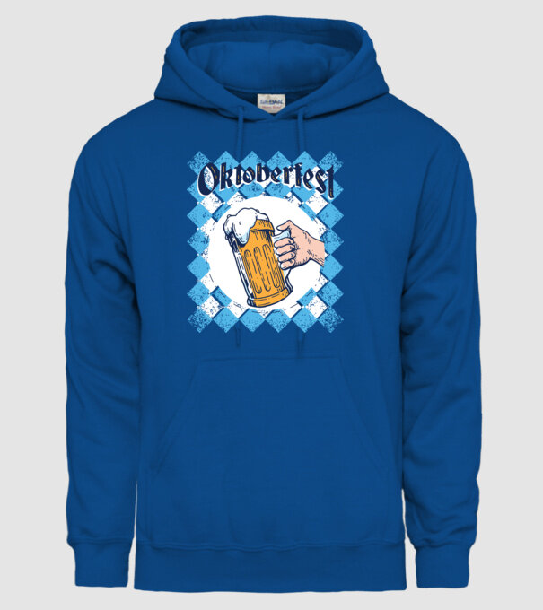 Tricou cu bere Oktoberfest model albastru regal pe tricou