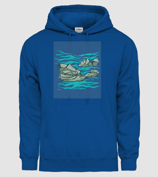 Oceanul cu Stânci model albastru regal pe tricou