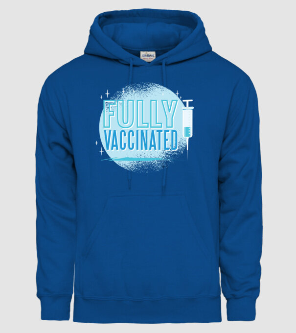 Complet vaccinat model albastru regal pe tricou